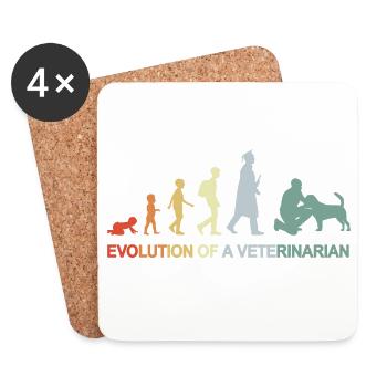 Development from child to veterinarian - Coasters (set of 4) - white - Front