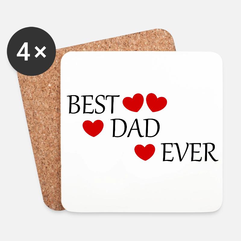 Geschenk Vater Geschenkidee Vatertag Geschenk Papa - Untersetzer (4er-Set) - Weiß