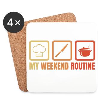 Cuisine du week-end - Dessous de verre (lot de 4) - blanc - Devant