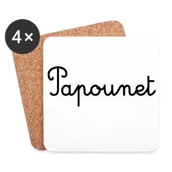 PAPOUNET. PAPA. FÊTE DES PÈRES. BONNE FÊTE PAPA - Dessous de verre (lot de 4) - blanc - Devant