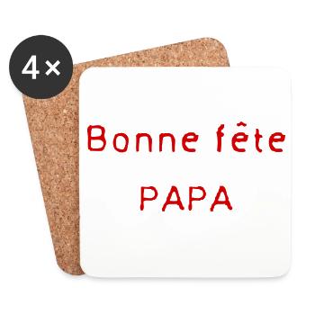 DAD. FATHER'S DAY. HAPPY FATHER'S DAY. HAPPY BIRTHDAY. - Coasters (set of 4) - white - Front
