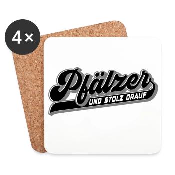 Pfälzer und Stolz drauf | Farben änderbar - Untersetzer (4er-Set) - Weiß - Vorne