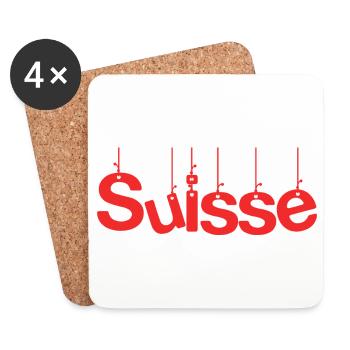 SCHWEIZ. LAND. GENF. SCHWEIZ. HUMOR. LAND - Untersetzer (4er-Set) - Weiß - Vorne