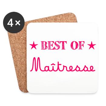 MAÎTRESSE. MERCI. MERCI MAÎTRESSE - Dessous de verre (lot de 4) - blanc - Devant