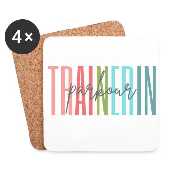 Trainerin Parkour Parkourtrainerin Geschenk - Untersetzer (4er-Set) - Weiß - Vorne