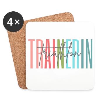 Trainerin Triathlon Triathlontrainerin Geschenk - Untersetzer (4er-Set) - Weiß - Vorne