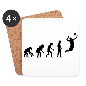 retro Volleyball Evolution Beachvolleyball Symbol - Untersetzer (4er-Set) - Weiß - Vorne
