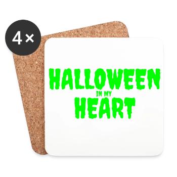 Halloween in My Heart Typography Design - Coasters (set of 4) - white - Front