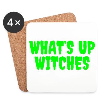 Vert vibrant Whats Up Witches Design - Dessous de verre (lot de 4) - blanc - Devant