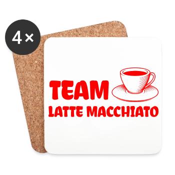 Team Latte macchiato Cooles Kaffee Design. - Untersetzer (4er-Set) - Weiß - Vorne
