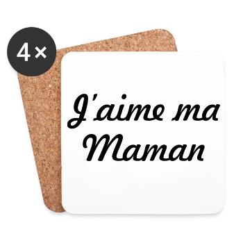 J'aime ma maman - Fête des Mères - Dessous de verre (lot de 4) - blanc - Devant