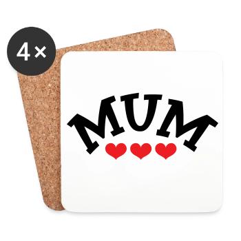 Maman / Fête des mères - Dessous de verre (lot de 4) - blanc - Devant