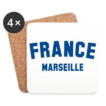 MARSEILLE France Frankreich - Untersetzer (4er-Set) - Weiß - Vorne