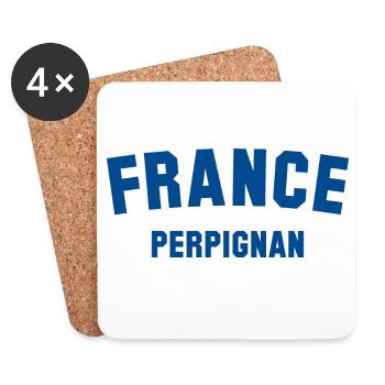 PERPIGNAN France Frankreich - Untersetzer (4er-Set) - Weiß - Vorne