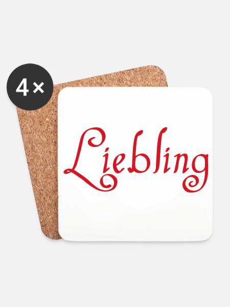 Liebling - Untersetzer (4er-Set) - Weiß