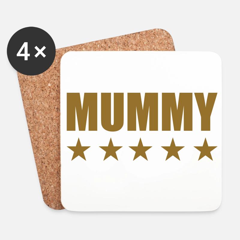 5-Sterne-Mama - Muttertag - Untersetzer (4er-Set) - Weiß