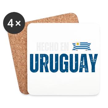 Fabriqué en Uruguay, fierté uruguayenne - Dessous de verre (lot de 4) - blanc - Devant