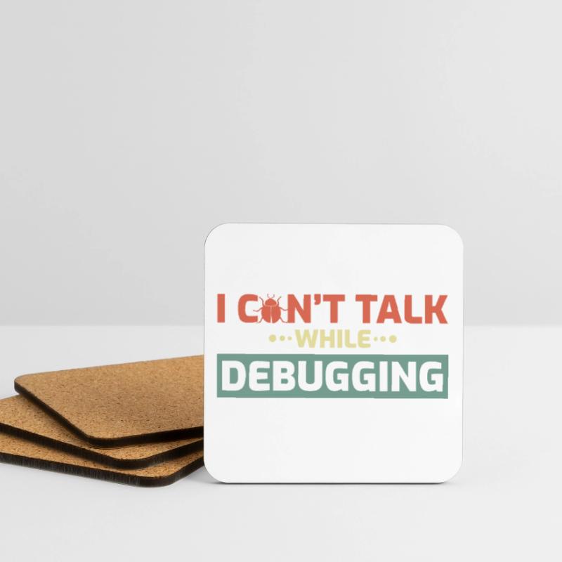 I Can't Talk While Debugging Coasters (set of 4)