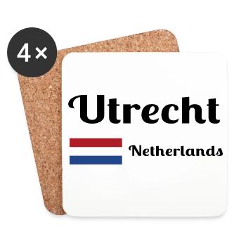 Utrecht, Niederlande - Stilvolle Drucke - Untersetzer (4er-Set) - Weiß - Vorne