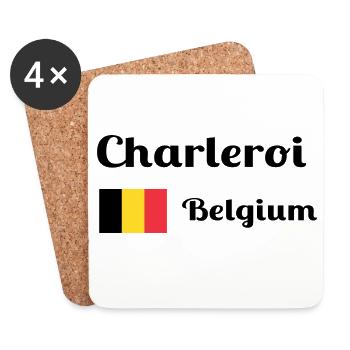 Charleroi Belgium- Stylish Prints - Coasters (set of 4) - white - Front