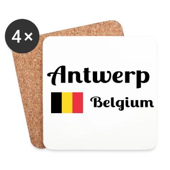 Antwerpen, Belgien - Stilvolle Drucke - Untersetzer (4er-Set) - Weiß - Vorne