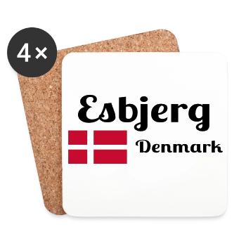 Esbjerg, Danemark - Imprimés élégants - Dessous de verre (lot de 4) - blanc - Devant