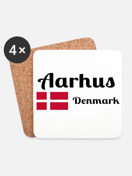Aarhus Dänemark - Stylische Drucke - Untersetzer (4er-Set) - Weiß