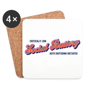 Niveau de la batterie : Social vide – arrêt automatique activé - Dessous de verre (lot de 4) - blanc - Devant