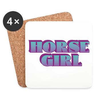 Bold Horse Girl Vibes - Coasters (set of 4) - white - Front