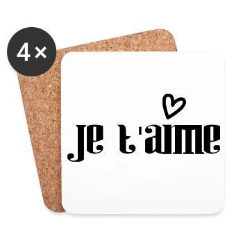 BONNE FÊTE. BONNE FÊTE MAMAN. MAMAN. FÊTE - Dessous de verre (lot de 4) - blanc - Devant