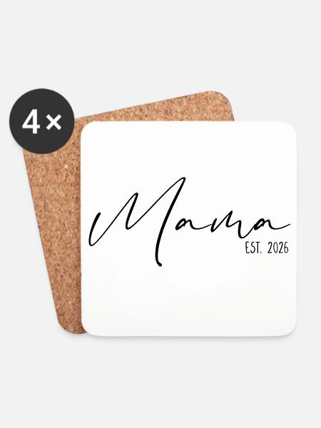 Mama est 2026 - Untersetzer (4er-Set) - Weiß