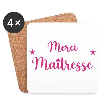 MISTRESS. THANK YOU. THANK YOU MISTRESS. MASTERS' GIFT - Coasters (set of 4) - white - Front