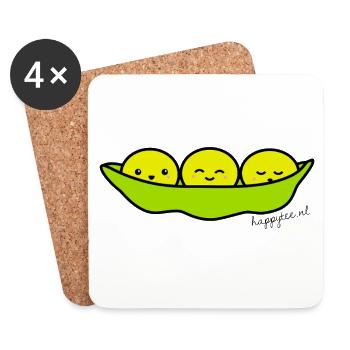 Edamame Happytee.nl - Untersetzer (4er-Set) - Weiß - Vorne