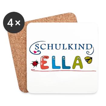 Schoolchild Ella - Coasters (set of 4) - white - Front