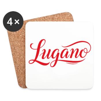 Great Lugano T-Shirt Souvenir - Coasters (set of 4) - white - Front