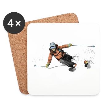 Ski - Untersetzer (4er-Set) - Weiß - Vorne