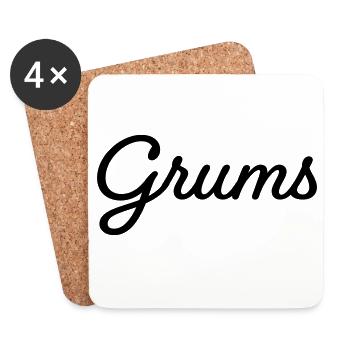 Grums schwarz - Untersetzer (4er-Set) - Weiß - Vorne