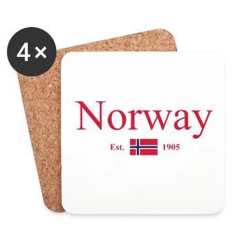 Norway - Norge - Norway - Flag - Scandinavia - Coasters (set of 4) - white - Front