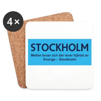 Conception des ponts et des îles de Stockholm - Dessous de verre (lot de 4) - blanc - Devant