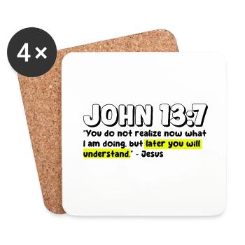 Jean 13:7 | Citation de la Bible - Dessous de verre (lot de 4) - blanc - Devant