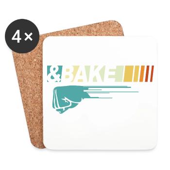 Lustiges Paar Shake N Bake - Geschenk für Autorennen-Liebhaber - Untersetzer (4er-Set) - Weiß - Vorne