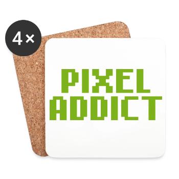 Pixel Addict geek retro gaming - Coasters (set of 4) - white - Front