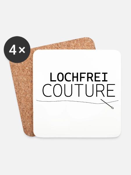 Holeless Couture – Funny Statement Design - Coasters (set of 4) - white