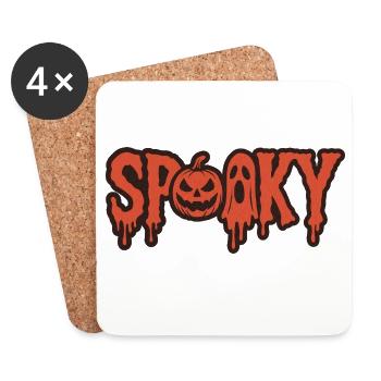 Spooky Halloween Pumpkin & Ghost - Coasters (set of 4) - white - Front