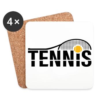 Logo tennis - Dessous de verre (lot de 4) - blanc - Devant