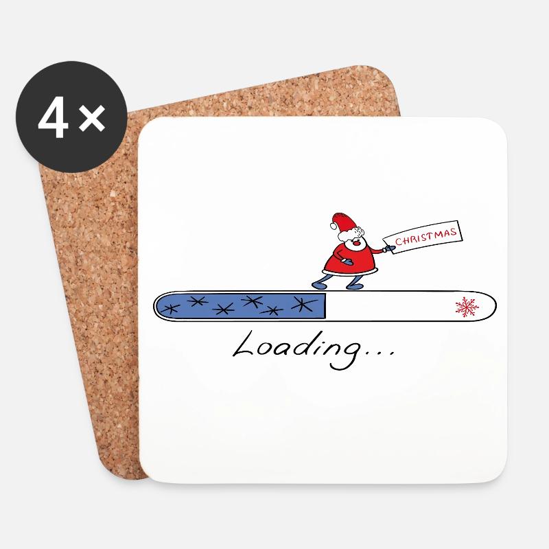 Christmas Loading - Untersetzer (4er-Set) - Weiß