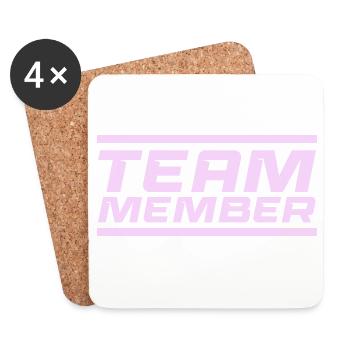 Team Member Schriftzug Lavendel - Untersetzer (4er-Set) - Weiß - Vorne