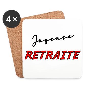 RETRAITE. RETRAITE. RETRAITEE. RETRAITE - Dessous de verre (lot de 4) - blanc - Devant