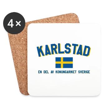 Drapeau suédois de Karlstad - Dessous de verre (lot de 4) - blanc - Devant
