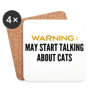 Attention can talk about cats - Coasters (set of 4) - white - Front